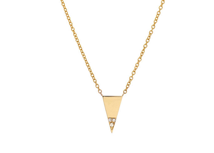 CZ Studded V Shape Pendant with Gold Plated